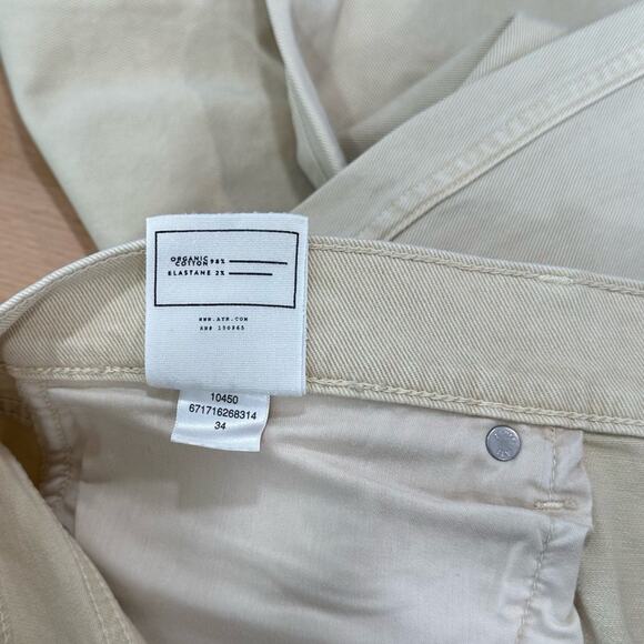 AYR The Beat Drop Jeans Barrel Leg in Straw Hat Cream Tan Size 34 - Picture 8 of 9